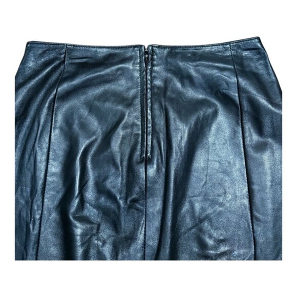 Danier Leather Skirt Womens 4 Chestnut Italian Leather Pencil Knee Length Canada - Picture 7 of 8